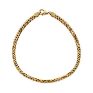 Pulsera de Oro Malla Plana Italiana. Calibre 03,20 mm. Largo 19 cm. Cierre de Mosquetón. 618SPU25DHB33A19