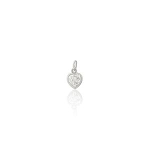 Colgante de Oro Blanco Corazón con Circonita. Calibre 06 mm. B18SCO38JCORZB06