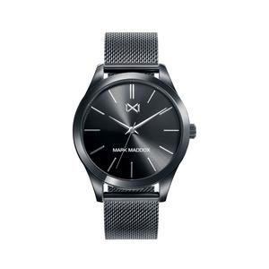 Reloj Mark Maddox para Caballero de Acero Pavonado Negro con Armis tipo Malla Milanesa de Calibre 20mm. Esfera Negra con Números Palos y Bisel Liso. Sumergible 50m. Caja 42mm HM7119-17