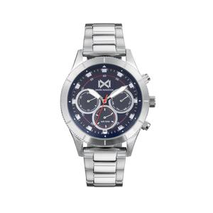 Reloj Multifunción Mark Maddox para Hombre de Acero con Armis Mate-Brillo de Calibre 22mm. Esfera Azul con Números Palos-Cuadrados y Bisel Liso. Sumergible 50m. Caja 45mm HM7132-36