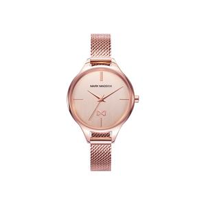 Reloj Mark Maddox para Señora de Acero Pavonado Rosa con Armis tipo Malla Milanesa de Calibre 10mm. Esfera Rosada con Números Palos y Bisel Liso. Sumergible 50m. Caja 32mm MM7113-97