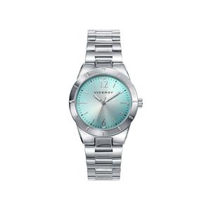 Reloj Viceroy para Mujer de Acero con Armis de Calibre 18mm. Esfera Verde con Números Arabes y Palos con Circonitas. Bisel Liso con Rayas. Sumergible 50 metros. Caja de 32 mm. V40870-35