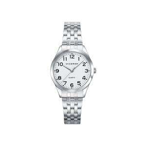 Reloj Viceroy para Mujer de Acero con Armis Mate-Brillo de Calibre 14mm. Esfera Blanca con Números Árabes. Bisel Liso. Sumergible 50 metros. Caja de 29 mm. V42220-04