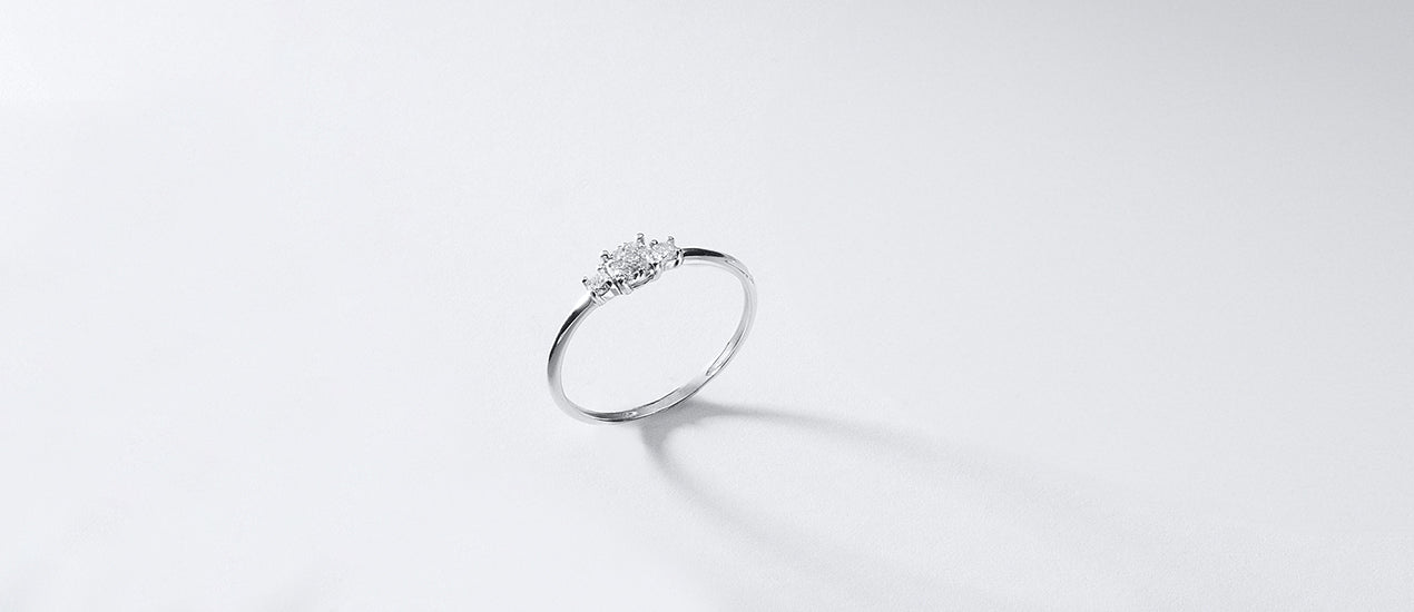 El tipo de brillo de los anillos con diamantes
