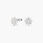 Pendientes flor de oro blanco 18k circonitas 10 mm