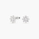 Pendientes flor de oro blanco 18k circonitas 10 mm