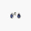 Pendientes de oro blanco 18k circonitas azul y blanco talla lágrima 9 mm