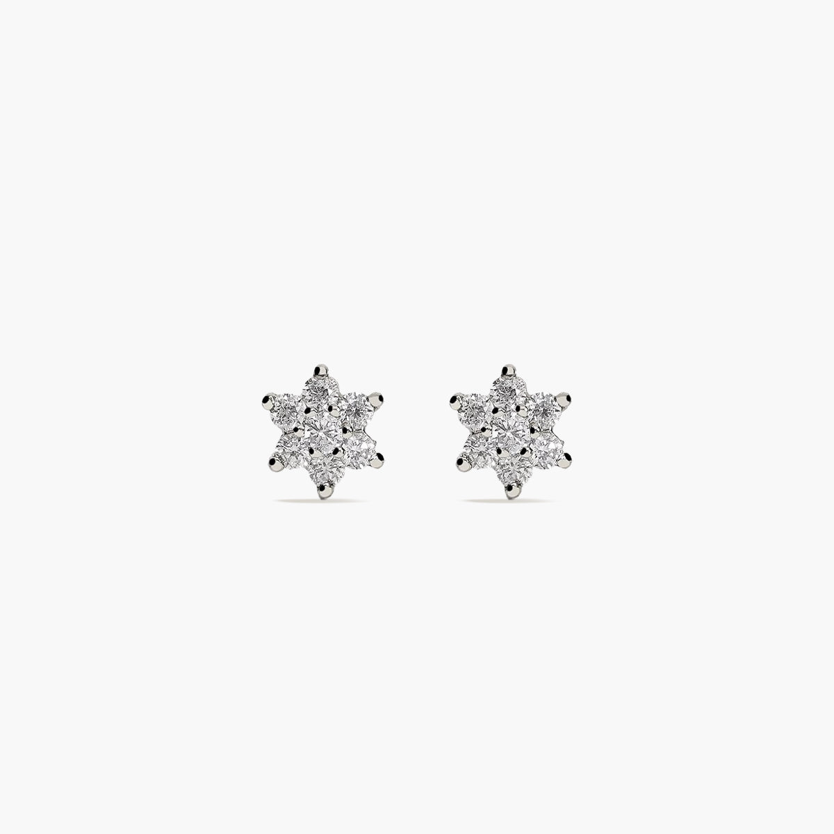 Pendientes de oro blanco 18k circonitas 5 mm