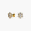 Pendientes flor de oro 18K circonitas 7 mm