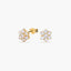 Pendientes flor de oro 18K circonitas 8 mm