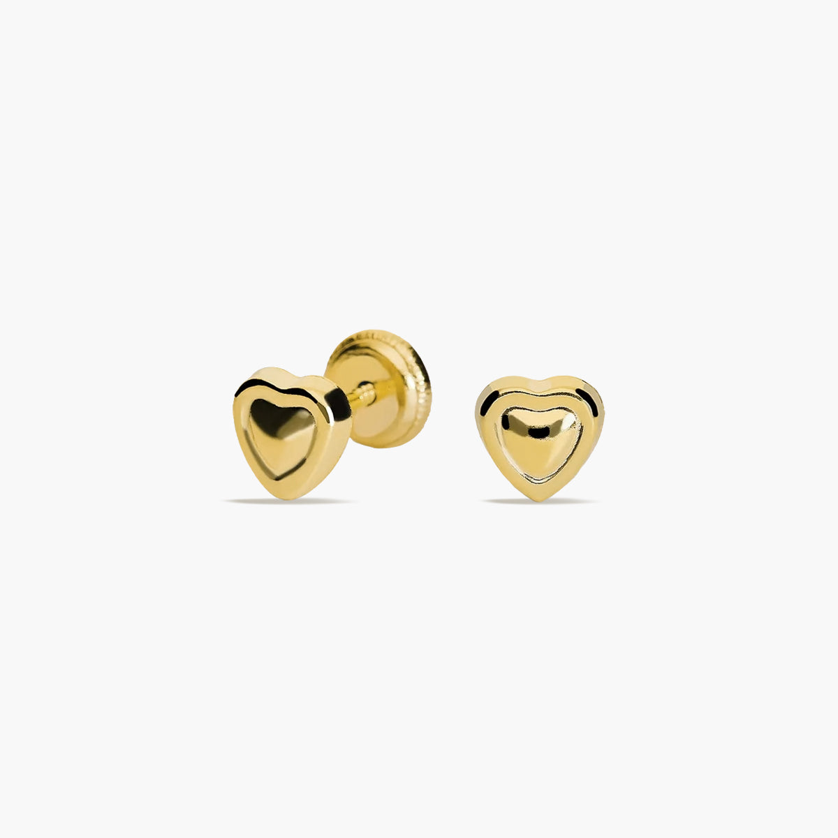 Pendientes corazón de oro 18K para bebé 5 mm