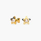 Pendientes estrella de oro 18K con perlas 8 mm