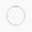 Pulsera infantil de oro 18K con perlas y estrellas 15 cm