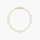 Pulsera infantil de oro 18K con perlas y estrellas 15 cm