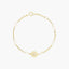 Pulsera infantil de oro 18K con perlas y circonitas 15-17 cm