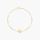 Pulsera infantil de oro 18K con perlas y circonitas 15-17 cm