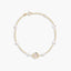 Pulsera infantil de oro 18K con perlas y circonitas 15-17 cm