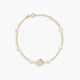 Pulsera infantil de oro 18K con perlas y circonitas 15-17 cm