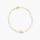 Pulsera infantil de oro 18K con perlas y circonitas en forma de estrella 15-17 cm