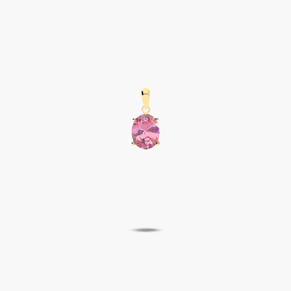 Colgante oval de oro 18K circonita rosa 16 mm COLORS