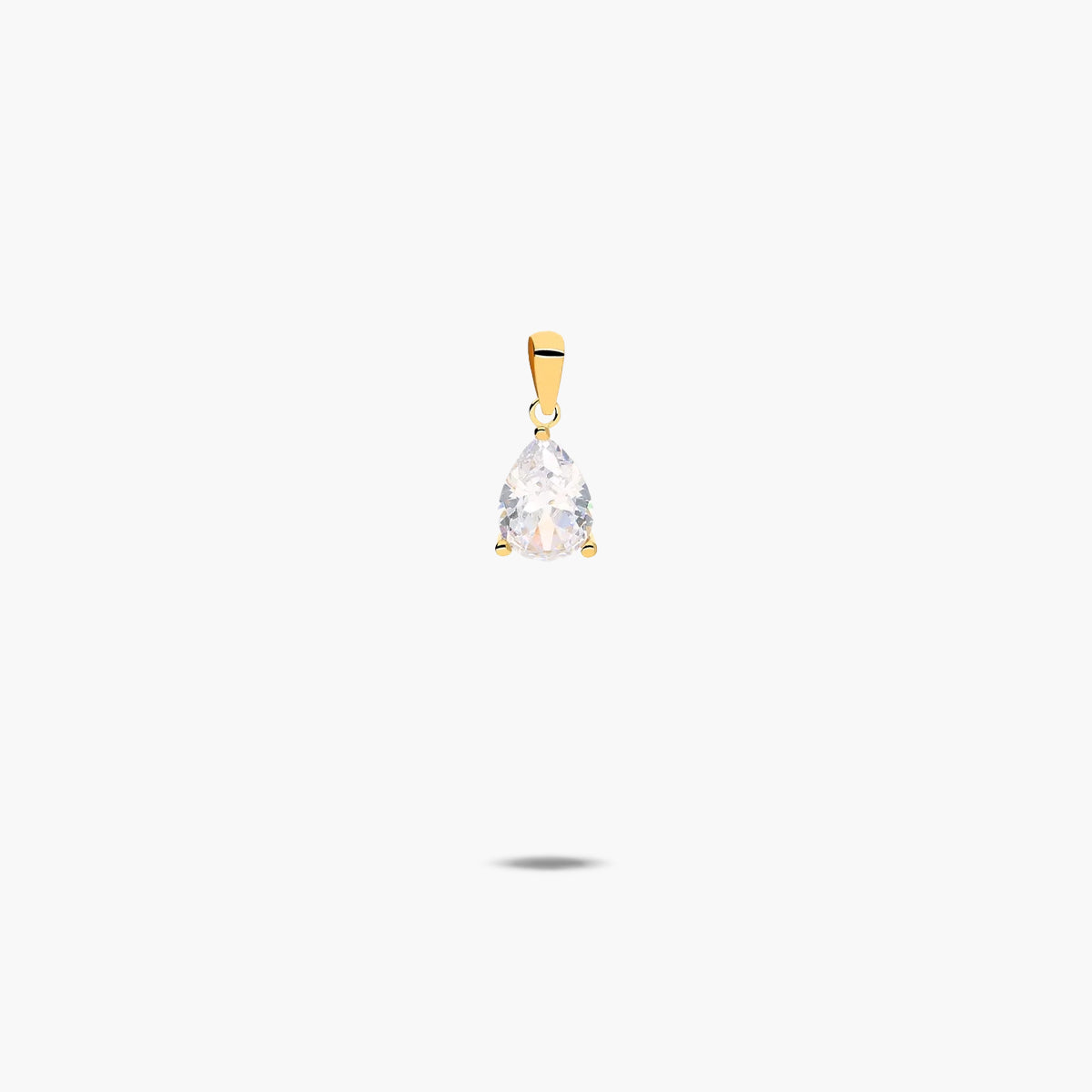 Colgante lágrima de oro 18K circonita blanca 16 mm