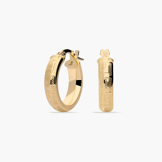 Pendientes de aro de oro 18K 15 mm HELLENE