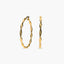 Pendientes de aro rizados de oro 18K 40 mm