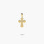 Cruz de oro 18K circonitas en canal 17 mm