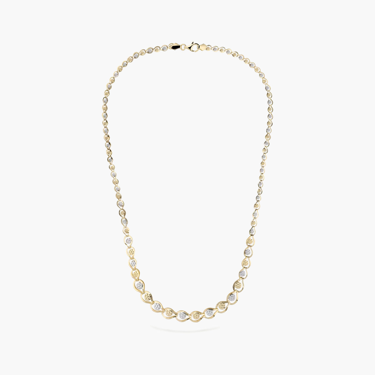Gargantilla de oro bicolor 18K 45 cm