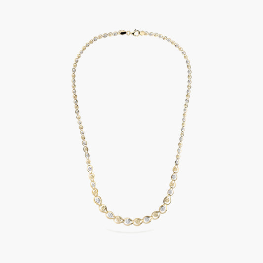 Gargantilla de oro bicolor 18K 45 cm