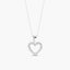 Collar silueta corazón de oro blanco 18K circonitas 10 mm