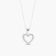 Collar silueta corazón de oro blanco 18K circonitas 10 mm