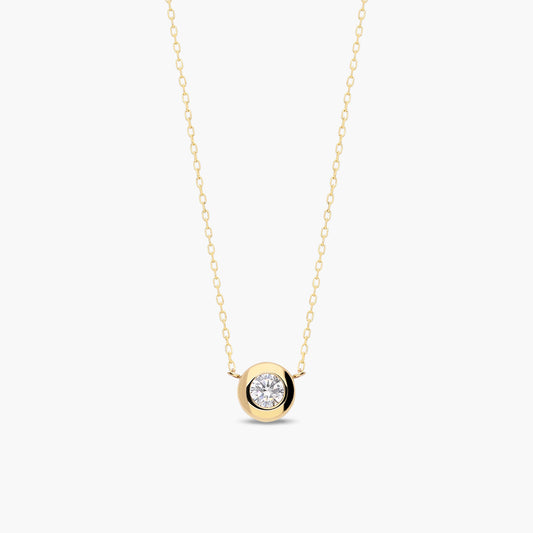 Collar de oro 18K circonita 5 mm