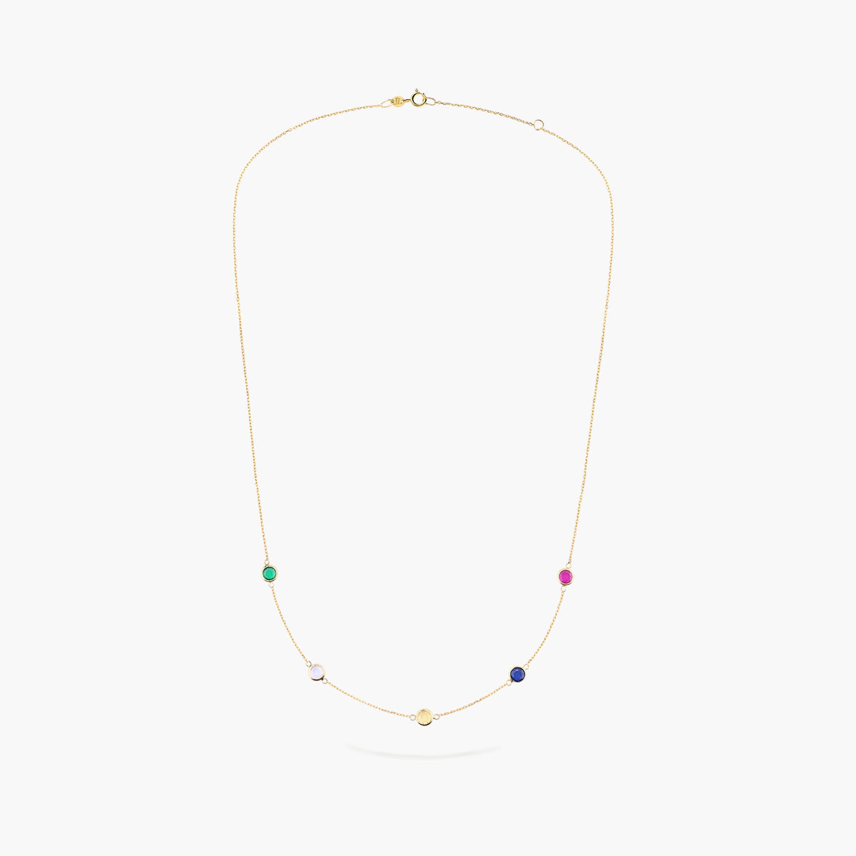 Collar de oro 18K circonita color 42-45 cm