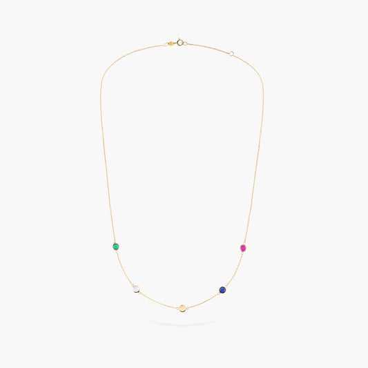 Collar de oro 18K circonita color 42-45 cm