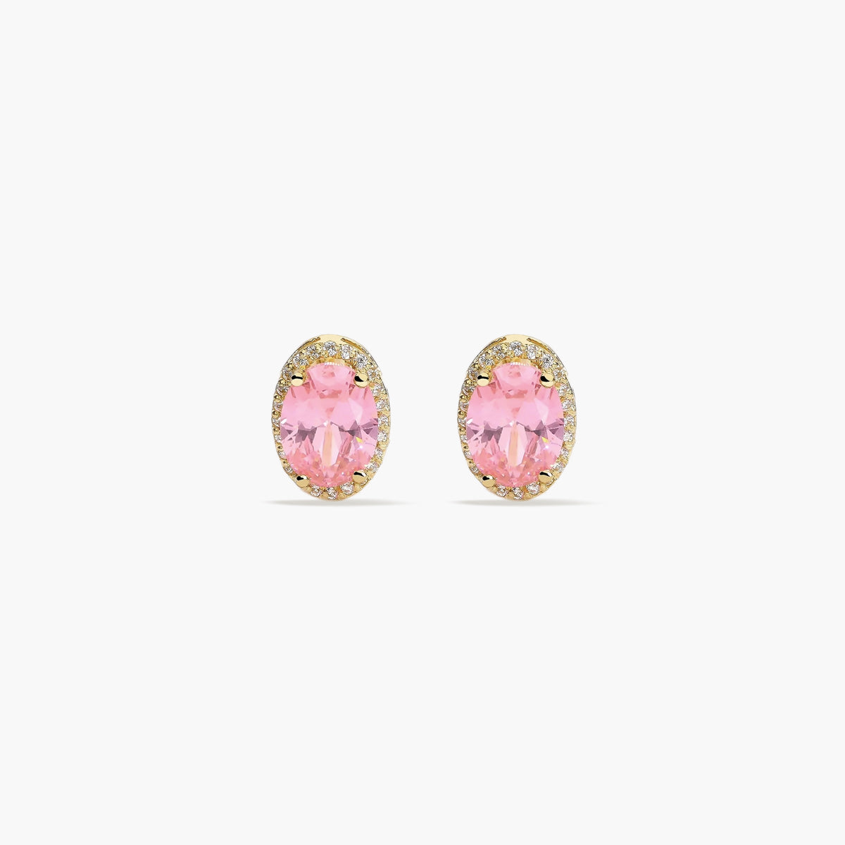 Pendientes de oro 18K circonita rosa 12 mm SULTANAH