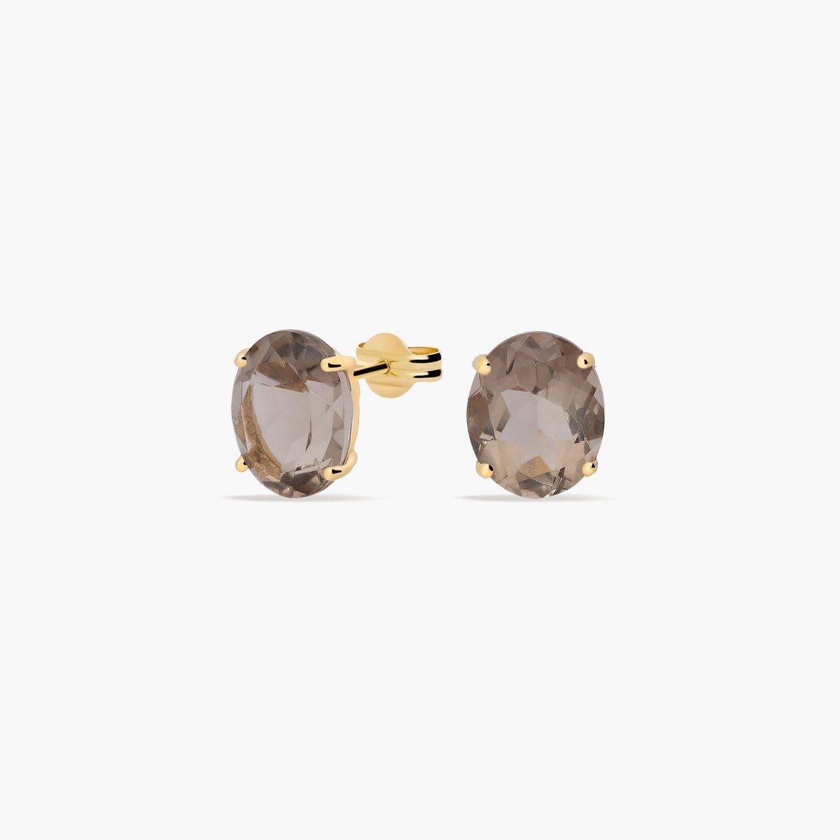 Pendientes de oro 18K cuarzo brunette 10 mm COLORS