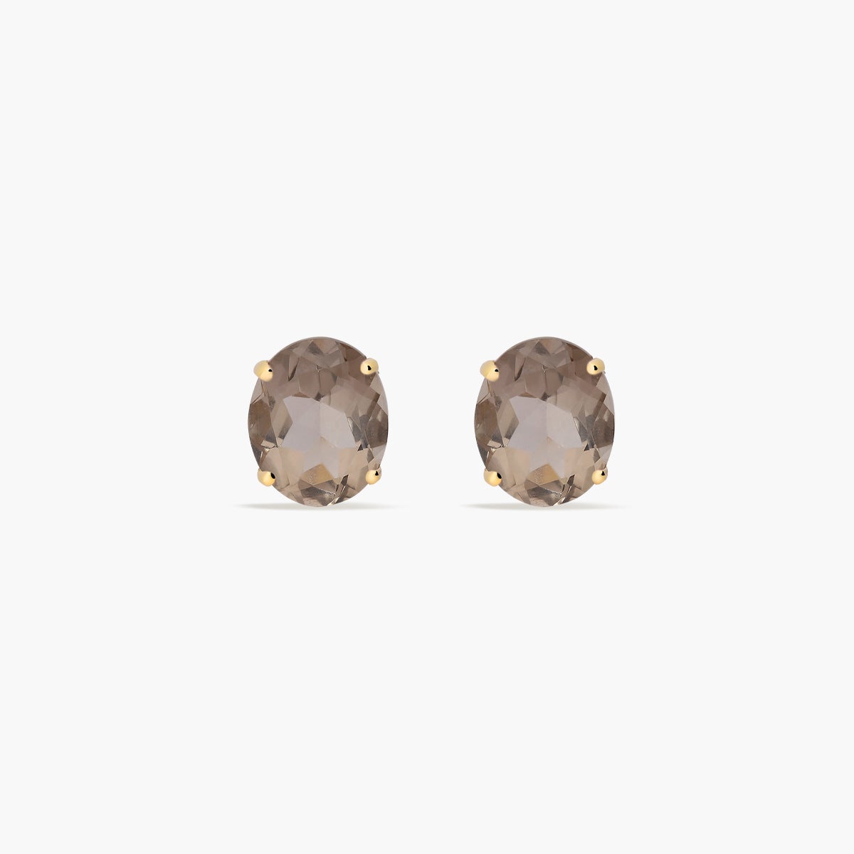 Pendientes de oro 18K cuarzo brunette 10 mm COLORS