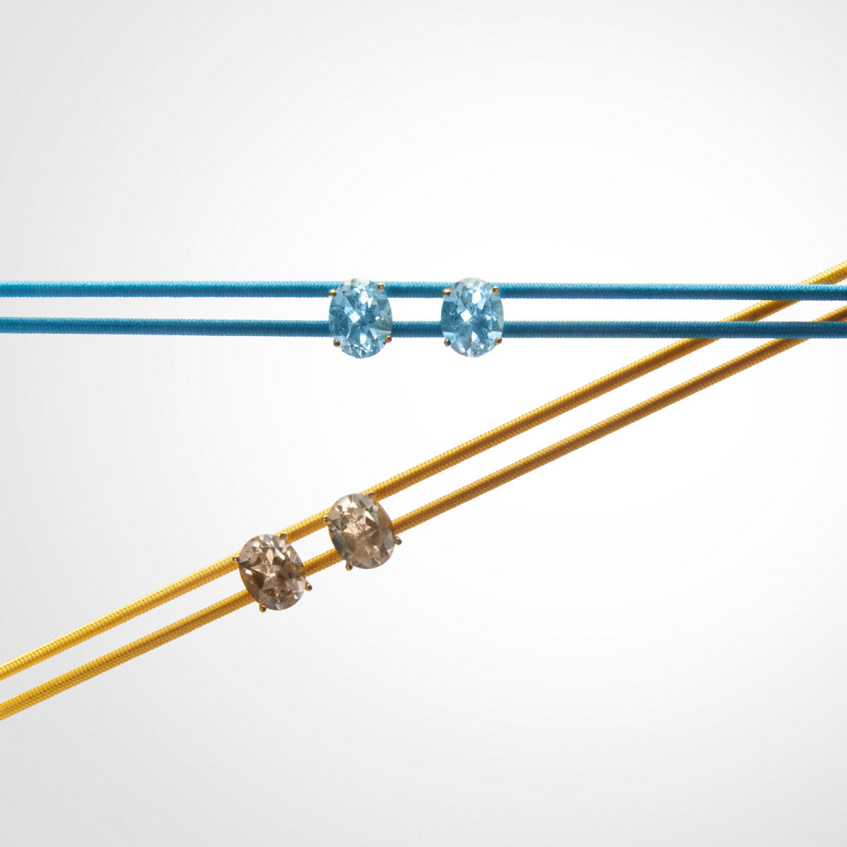 Pendientes de oro 18K cuarzo brunette 10 mm COLORS