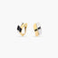 Pendientes de oro bicolor 18K 14 mm
