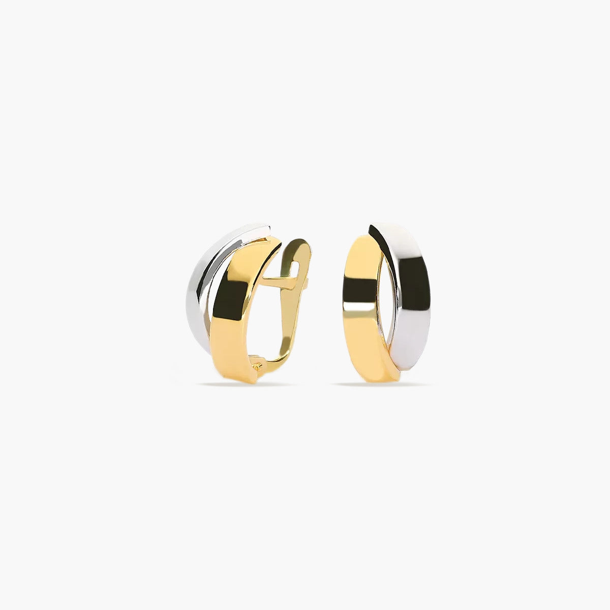 Pendientes de oro bicolor 18K 8 mm