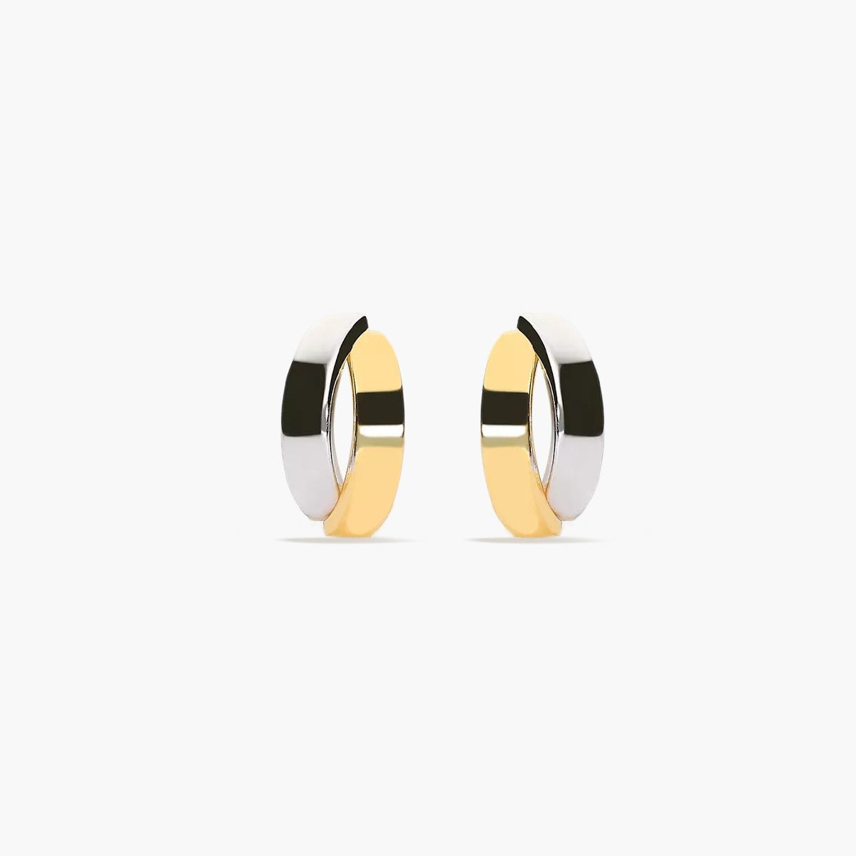 Pendientes de oro bicolor 18K 8 mm