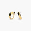 Pendientes de oro bicolor 18K enlazados 14 mm