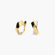 Pendientes de oro bicolor 18K enlazados 14 mm
