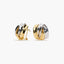 Pendientes de oro bicolor 18K enlazados 14 mm