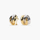 Pendientes de oro bicolor 18K enlazados 14 mm