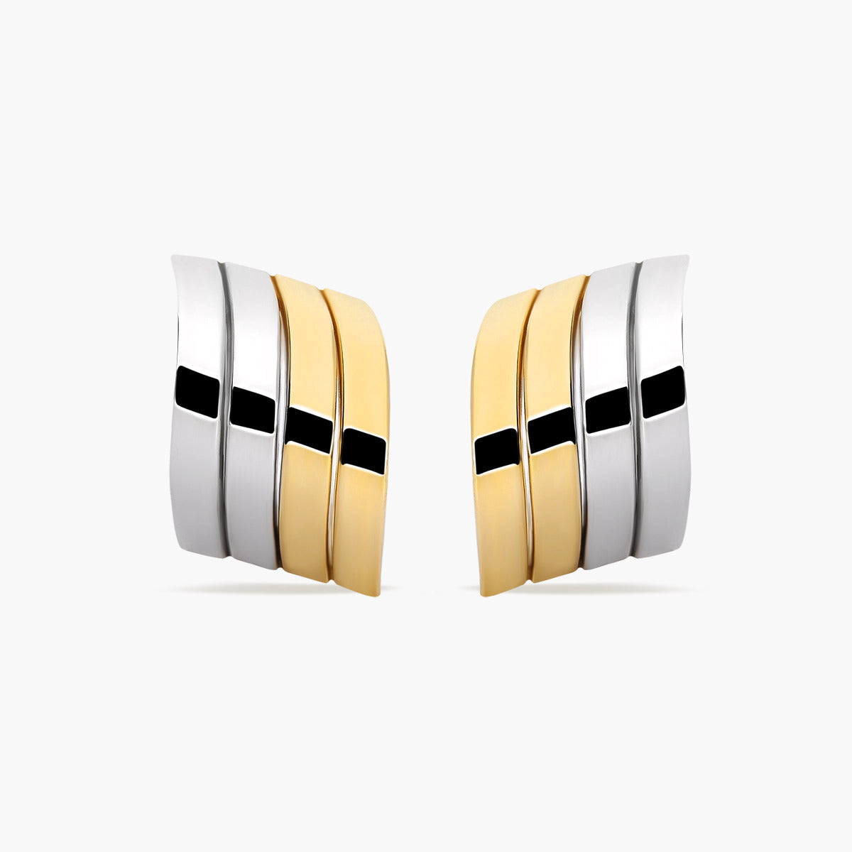 Pendientes de oro bicolor 18K 13 mm
