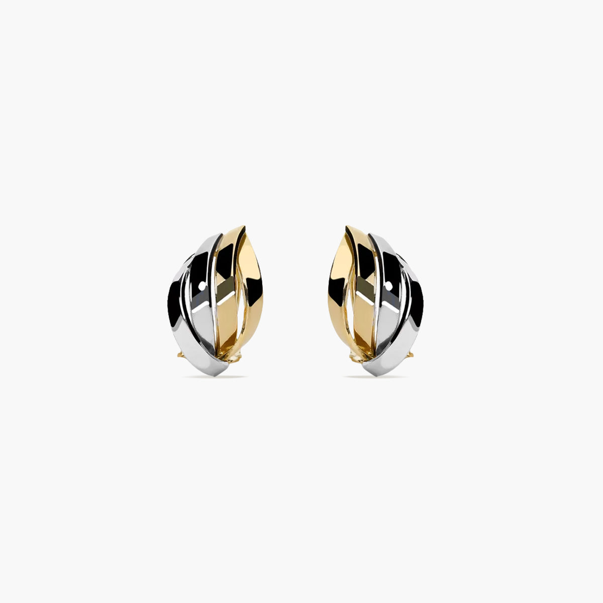 Pendientes de oro bicolor 18K 13 mm