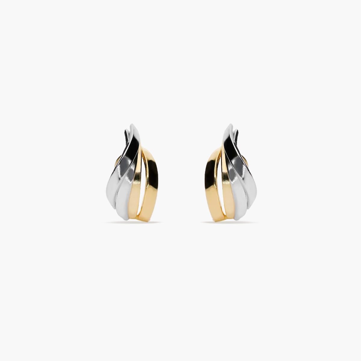Pendientes de oro bicolor 18K 18 mm