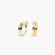 Pendientes de oro bicolor 18K circonita 13 mm